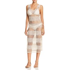 PilyQ Women’s Joy Lace Cover-Up Dress, Beige, X-Small/Small
