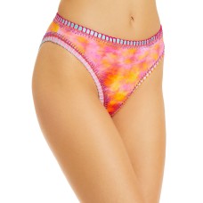 Platinum inspired by Solange Ferrarini Printed Crochet Bikini Bottom, Pink, Large