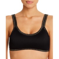 Platinum inspired by Solange Ferrarini Ribbed Bikini Top, Black, D