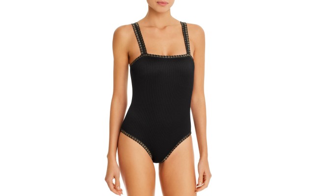 Platinum inspired by Solange Ferrarini Square Neck One Piece Swimsuit