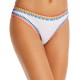  Water Lily Whipstitched Scoop Bikini Bottom, White, Large