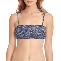Polo Ralph Lauren Sprouting Floral Tie Shoulder Smocked Bra Top, Small, Navy