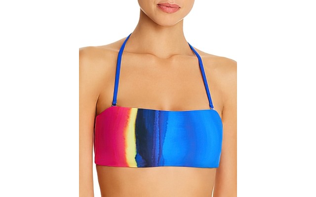 Polo Ralph Lauren Womens Dip Dye Strapless Swim Top Separates Blue M
