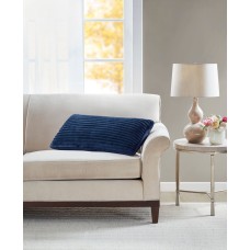 Premier Comfort Corded Plush Decorative Pillow, Navy,14″ x 30″