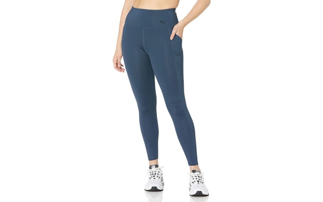  Women’s High-Waist Pocket Leggings, Large, Navy