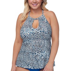 Raisins Curve Plus Size Kenya Rosalie Underwire Tankini Top, White/Multi, 18W