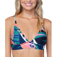 Raisins Juniors’ Crystal Cove Printed Tie-Back Bikini Top, Green, Small