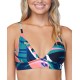  Juniors’ Crystal Cove Printed Tie-Back Bikini Top, Green, Small