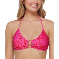 Raisins Juniors’ Making Waves Textured Costa Strappy Bikini Top, Pink, small