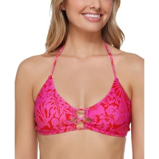 Raisins Juniors’ Making Waves Textured Costa Strappy Bikini Top, Pink, small