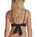  Juniors' Seychelles Solids Anya Bikini Top Women's Swimsuit, Black, Medium