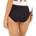 Ralph Lauren BLACK/WHITE Color Block Bel Aire Tie-Detail Bikini Bottom, Black, 4