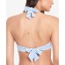  BLUE Bengal Stripe Hipster Bikini Swim Top, 16, Blue/White