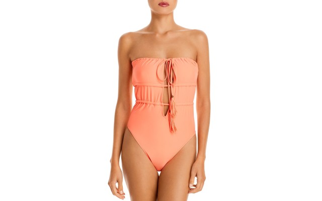  Marta Strappy One Piece Swimsuit, Orange,, Orange, Small