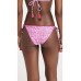  Women’s Printed Coastal Bikini Bottoms, Cerise Pink Combo, XS