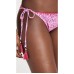  Women’s Printed Coastal Bikini Bottoms, Cerise Pink Combo, XS