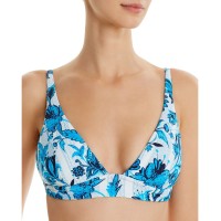 Red Carter Womens Floral Lined Swim Top Separates, Blue, Dark Blue, Large