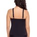  Women’s Insta-Stripe High Neck Tankini Top, Black, 18