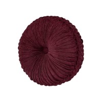 Rousseau Tufted Round Decorative Throw Pillow, 15 x 15, Red