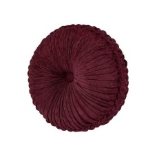Rousseau Tufted Round Decorative Throw Pillow, 15 x 15, Red