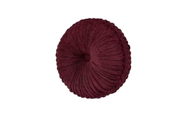 Rousseau Tufted Round Decorative Throw Pillow, 15 x 15, Red