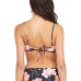 Roxy Juniors’ Printed Beach Classics Athletic Bikini Top, Black, X-Small