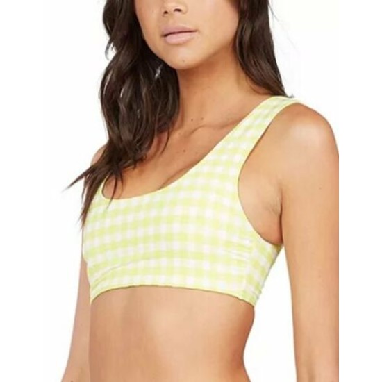  Printed Beautiful Sun Bralette Bikini Top Women's Swimsuit, Yellow, Large