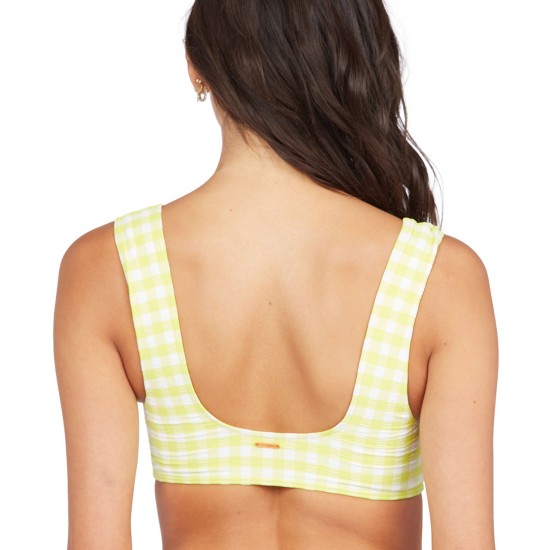  Printed Beautiful Sun Bralette Bikini Top, Limeade, X-Large