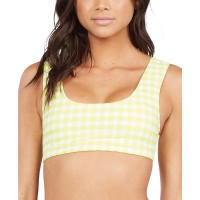 Roxy Printed Beautiful Sun Bralette Bikini Top, Limeade, X-Large
