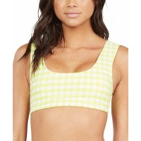 Roxy Printed Beautiful Sun Bralette Bikini Top Women's Swimsuit, Yellow, Large