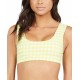 Printed Beautiful Sun Bralette Bikini Top Women's Swimsuit, Yellow, Large
