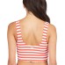 Striped Hello July Cropped Tank Swim Top, Red, X-Large