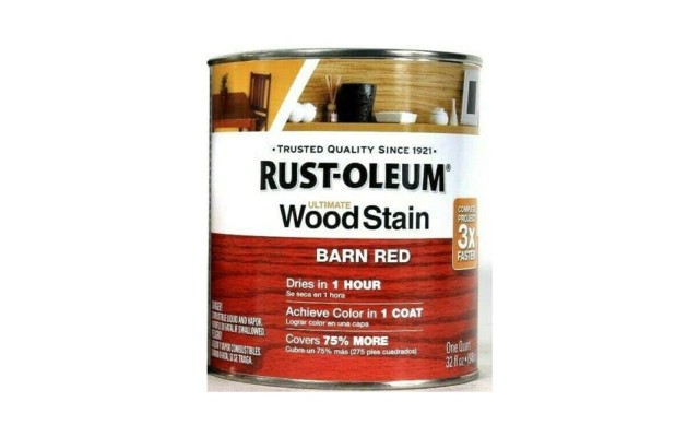 1 Cans  32 Oz Ultimate Wood Stain 330108 Barn Red Dries In 1 Hour