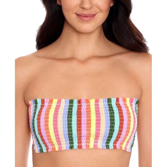  Cabana Smocked Bandeau Bikini Top,, Multi, Large
