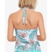  Calm Palm Printed Halter Tankini Top, X-Small, Multi