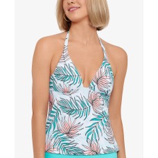 Salt + Cove Calm Palm Printed Halter Tankini Top, X-Small, Multi