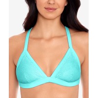 Salt + Cove Crochet X-Back Triangle Bikini Top, Turquoise, Medium
