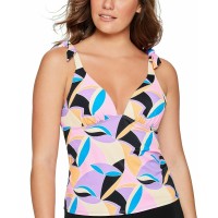 Salt + Cove Juniors’ Kaleidoscope Push-Up Tankini Top, Multi, X-Large
