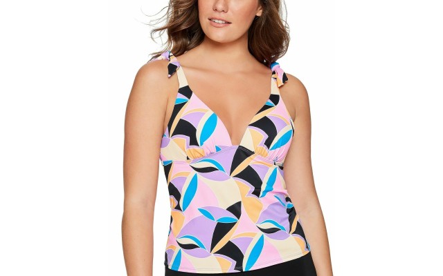  Juniors’ Kaleidoscope Push-Up Tankini Top, Multi, X-Large