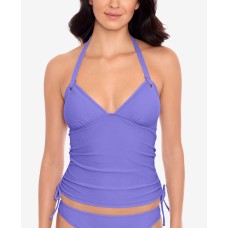 Salt + Cove Preppy Rib Side-Shirred Tankini Top, Lavender, X-Small