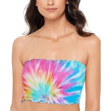 Salt + Cove Tie-Dyed Ruffled Bikini Top,Women’s Swimsuit, X-Small, Multi