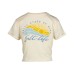  Women’s Wave And Shine Knotted T-Shirt, Natural, Large