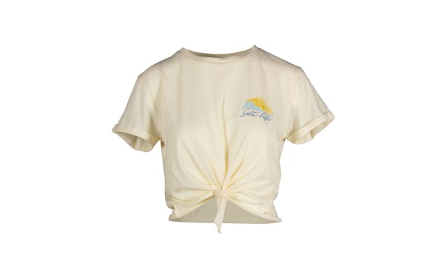  Women’s Wave And Shine Knotted T-Shirt, Natural, Large