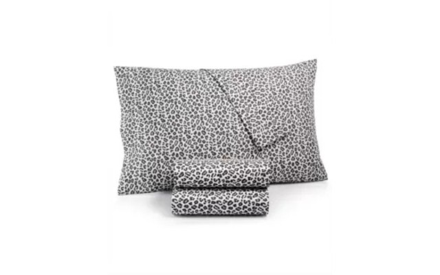  Printed Microfiber 4 Pc. Sheet Set, Full, Brown
