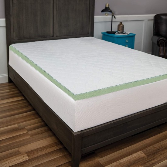  3-Inch Ultimate Cooling Luxury Quilted Memory Foam Bed Topper, White, Twin