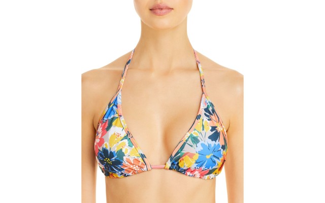  Fiesta Floral Triangle Bikini Top, Multi, A/B