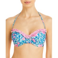 Shoshanna Garden Floral Printed Underwire Bikini Top, Navy, B