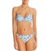  Starboard Floral Bra Halter Bikini Top, White, B