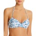  Starboard Floral Bra Halter Bikini Top, White, B