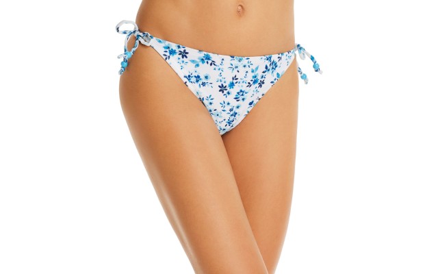 Starboard Floral Clean Triangle Bikini Bottom, White, Small